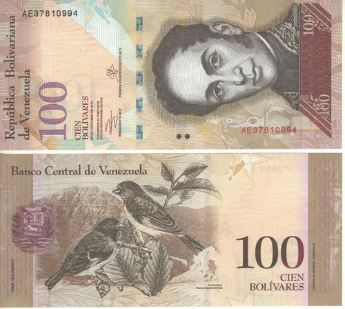 Venezuela Billete 100 Bolívares Fuertes Año 2013 P93g - Unc 0