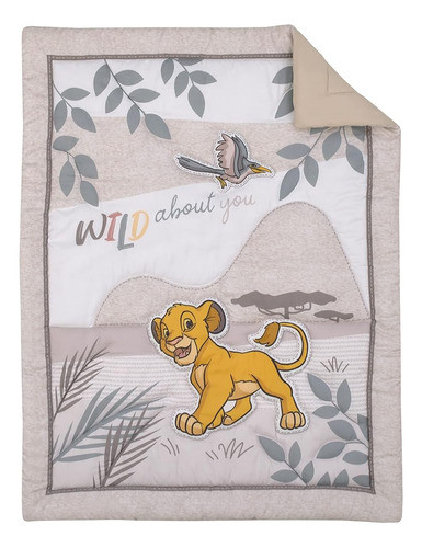 Disney Lion King - Wild About You Taupe, White And Teal Simb 1