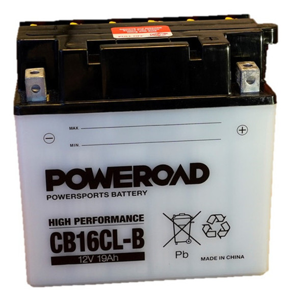 Bateria Moto Poweroad Yb16cl-b = Cb16cl-b 12v 19ah 0