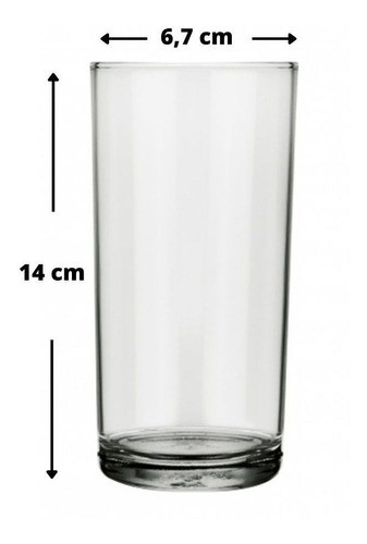 Vaso Vidrio 350 Ml 12 Unidades Línea Cylinder 1