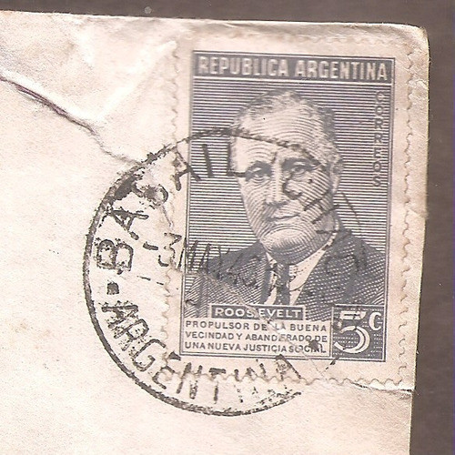 Argentina 1946 Sobre Circulado  Numero  88f 1