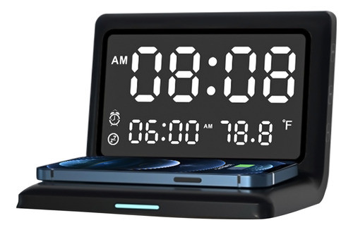 Espelho De Relógio Sem Fio Para Carregamento De Despertador 0