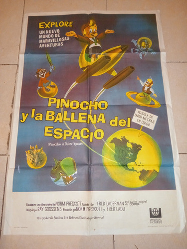 Pinocho Y La Ballena Del Espacio!!poster Gigante De Cine!! 0