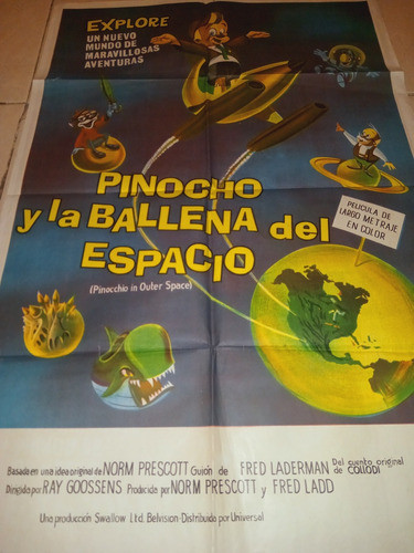 Pinocho Y La Ballena Del Espacio!!poster Gigante De Cine!! 1