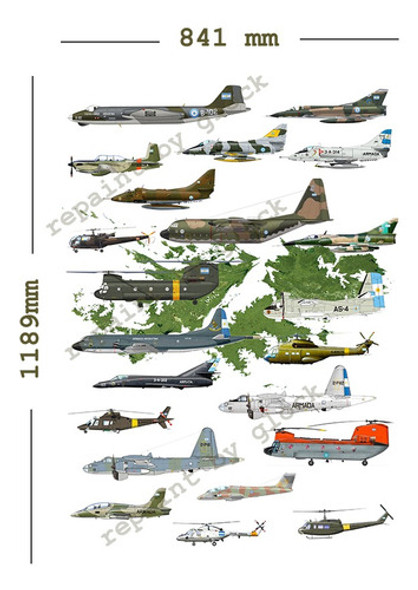 Imagen Personalizada Para Posters Aviones Sobre Malvinas A0 0