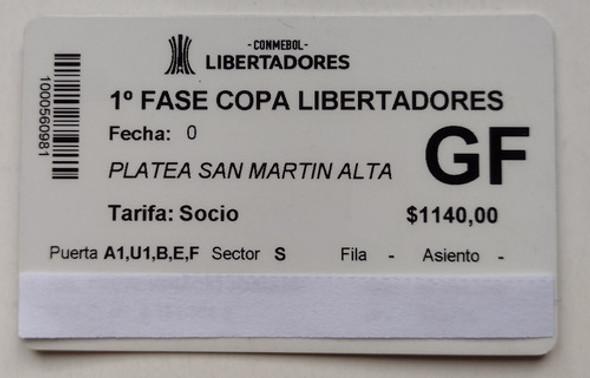Antigua Entrada De River Plate De Colección Copa Libertadore 1 Antigua Entrada De River Plate De Colección Copa Libertadore 1