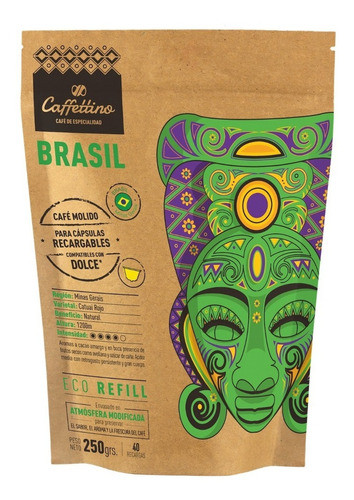 Café Brasil Molido Para Cargar 40 Cápsulas Caffettino Dolce 0