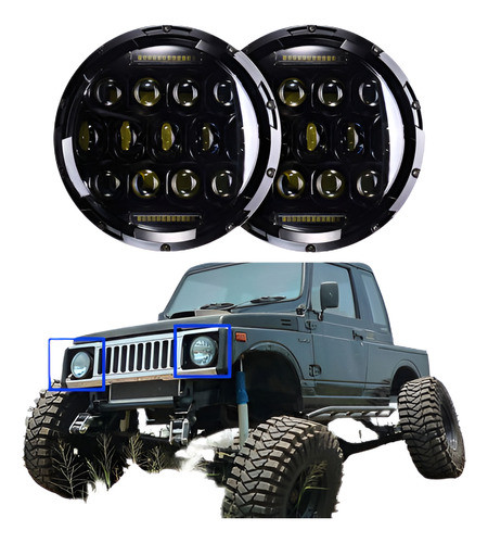 Para Suzuki Samurai Sj410 7 '' Faros Led Redondos Hi / Lo Be 0