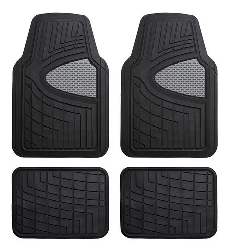 Alfombras Para Autos De Goma Super Resistente Negro Y Gris 0