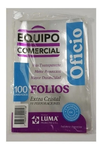 Folios Luma Equipo Comercial Oficio X100 Unidades 0