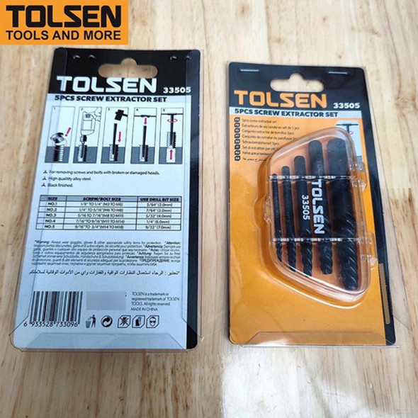 Juego De Macho Extractor De Tornillos 5 Piezas Tolsen 33505 1