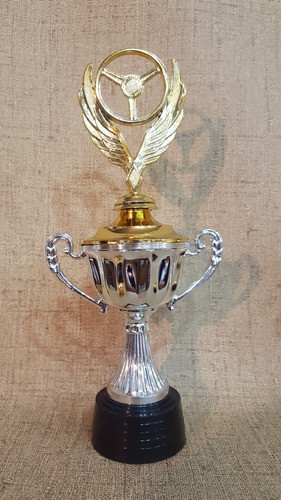 Copa Plástica Con Asas Volante Automovilismo Karting Trofeo 1