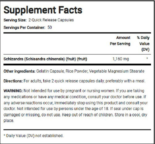 Pipingrock | Schizandra Fruit | 1160mg | 100 Quick Capsules 1