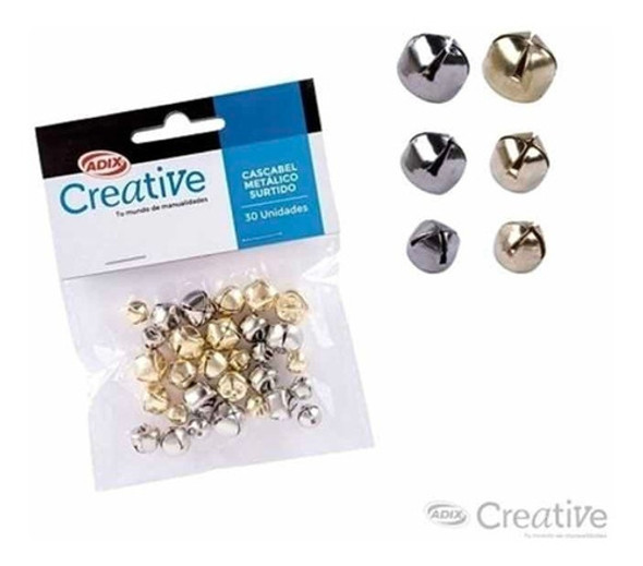 Cascabel Metálico Surtido Adix Creative 30u. 0