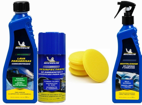 Kit Michelin,limpia Interiores, Desinfectante,limpia Vidrios 0