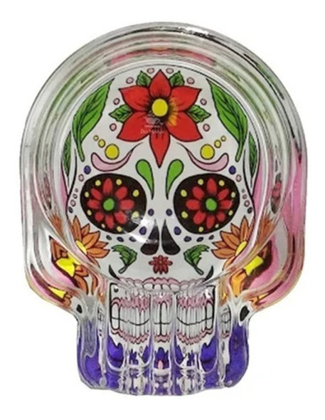Cinzeiro De Vidro Caveira Mexicana - Cores Sortidas 1