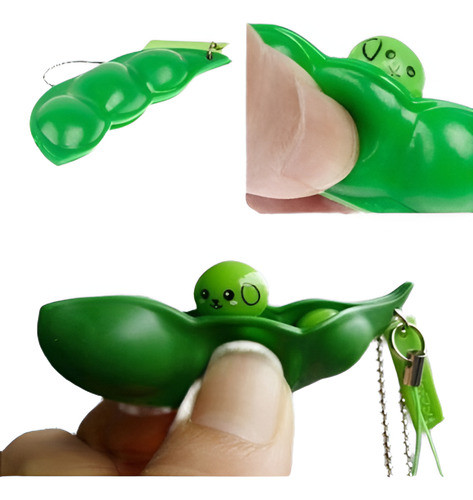 Edamame Soya Frijol Guisante Teléfono Llavero Bolsa Encanto 0