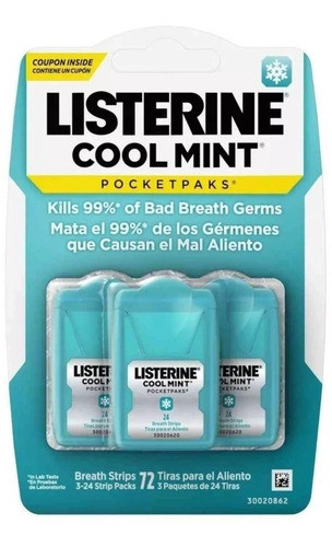 Folhas Listerine Pocketpaks Cool Mint - 1 Pct Com 4 Unidades 0