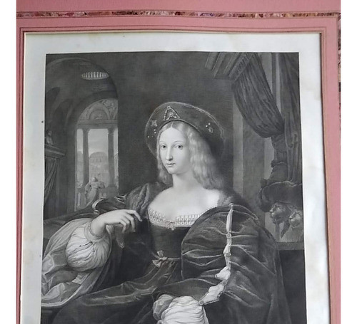 Grabado Antiguo Italiano S Xix Retrato De Dama Mz2824p 1