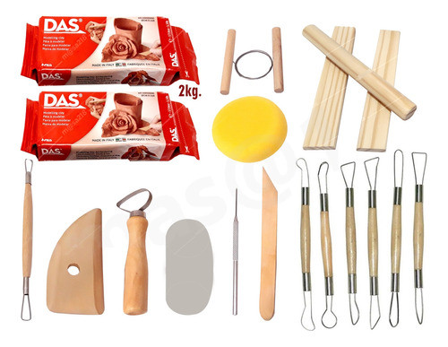 Kit Herramientas Para Moldear Y Cerámica Fría 2kg. 0