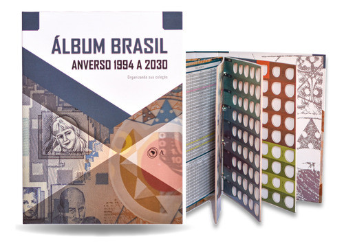 Kit Álbum Moedas Real 1994-2030 + Comemorativas Circulantes 1