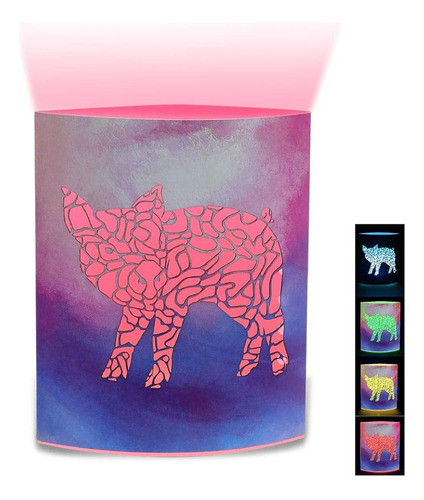 Cota Global Color Changing Led Light Lantern Pig Piglet Art 0