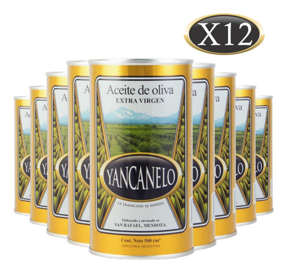 Aceite De Oliva Extra Virgen Yancanelo Lata 500 Ml X 12 U 0 Aceite De Oliva Extra Virgen Yancanelo Lata 500 Ml X 12 U 0