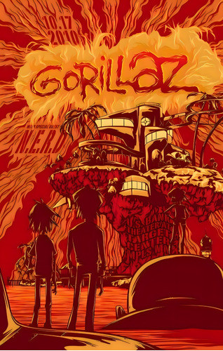 #26 Gorillaz Poster Vinilo Autoadhesivo 100x60m 0