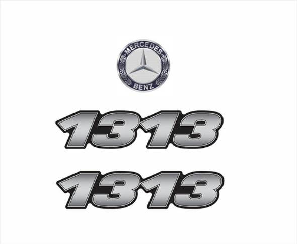 Kit Adesivo Resinado Emblema Caminhão Mercedes Benz 1313 0