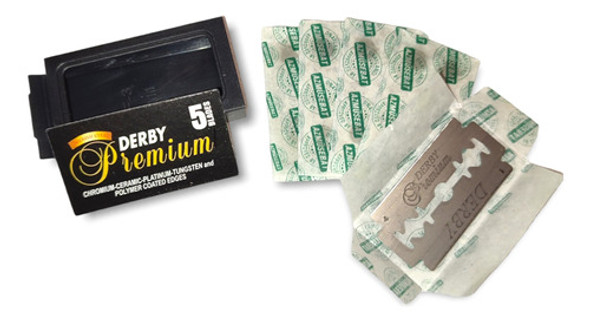 Filo De Navaja Hojas Dobles Derby Premium X5u Barberia 1