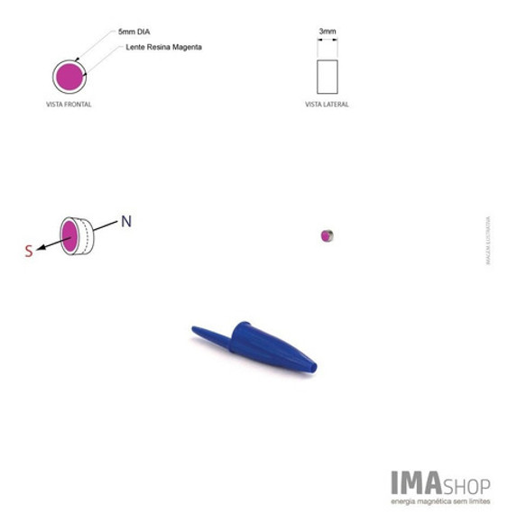 Ímã Mural Mapa Mini Neodímio Super Forte Magenta 20 Unidades 1