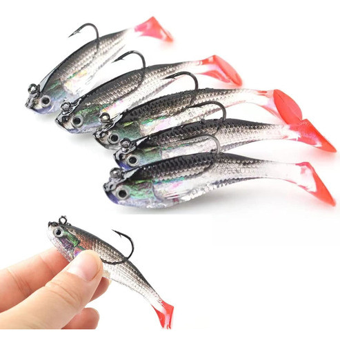Juego Señuelos Pesca 5 Piezas De 8 Cm. Regalo A Pescadores 0