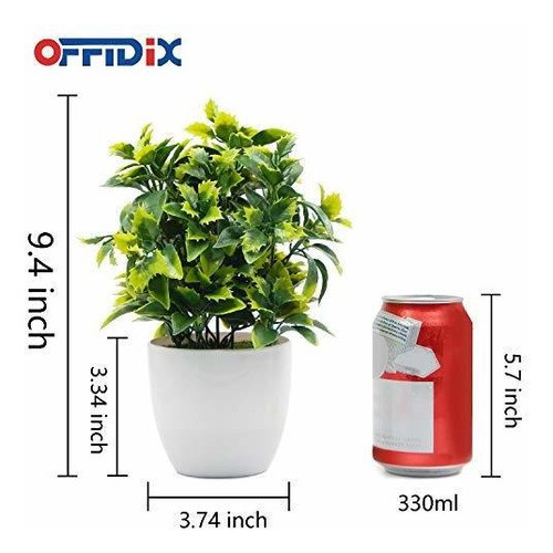 Offidix Artificial Plastic Mini Plants In White Pot, Desk Pl 1