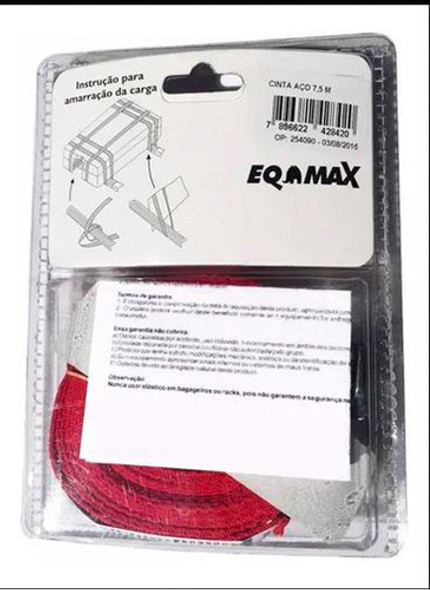 Cinta Amarre Eqmax 750 Cm Polipropileno Acero Zincado Rojo 1
