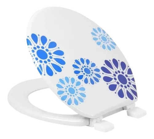 Tapa Asiento Inodoro Decorado Universal Flores Retro 0