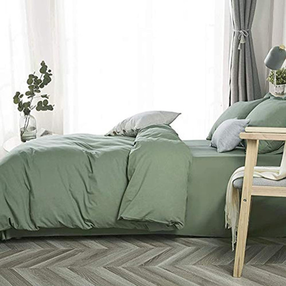Jellymoni Juego De Funda Nórdica De Algodón Lavado 100% Verd 1