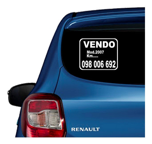 Cartel Auto  Vinilo Adhesivo Para Vehiculos 3 Unid. Se Vende 0