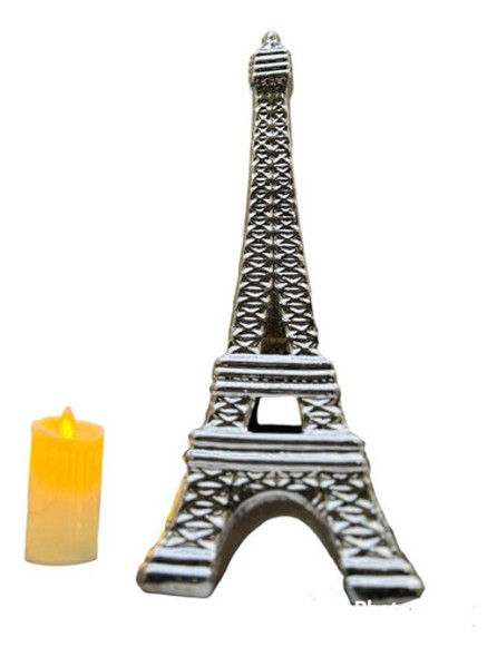Torre Eiffel 40x16 Cm Importada Ceramica Columna Decorativa 0