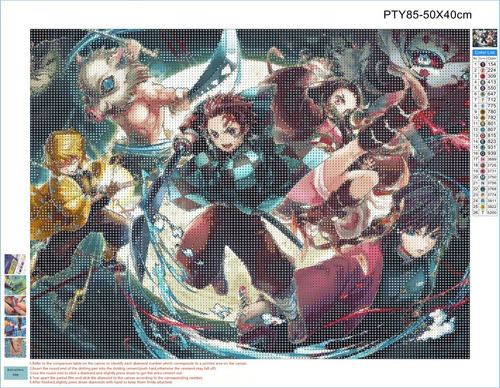 Pintura Por Diamante  50x40 Demon Slayer 1