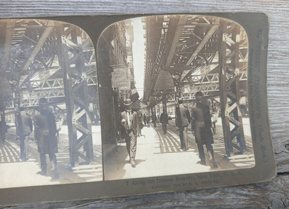 Foto Estereoscopica A Lo Largo Del Famoso Bowery,u.s.a. 1905 1