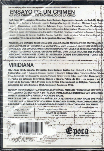 Ensayo De Un Crimen / Viridiana (doble) - Orig Cerr - Mcbmi 1