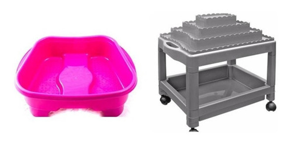 Palangana Pedicuro Spa Pies Peluqueria + Carrito Auxiliar 0