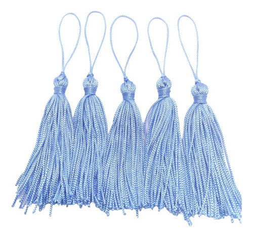 Franjas De Seda Tassel Pinjentes 50 Unidades Azul Claro 0