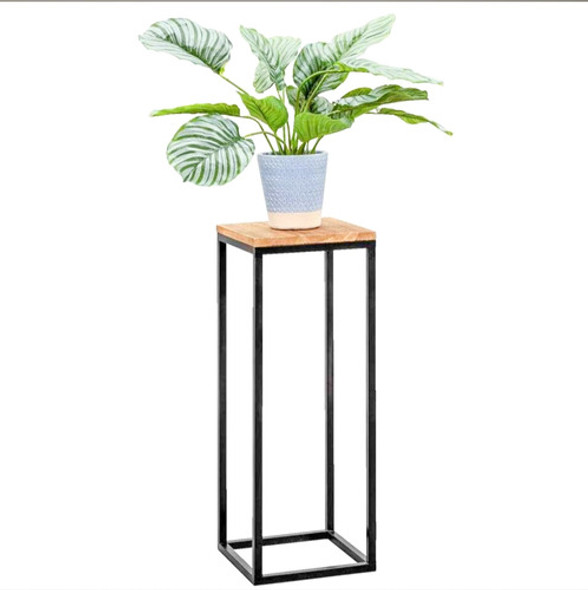 Estantería Porta Maceta En Hierro Y Madera - Altura 60 Cm 0