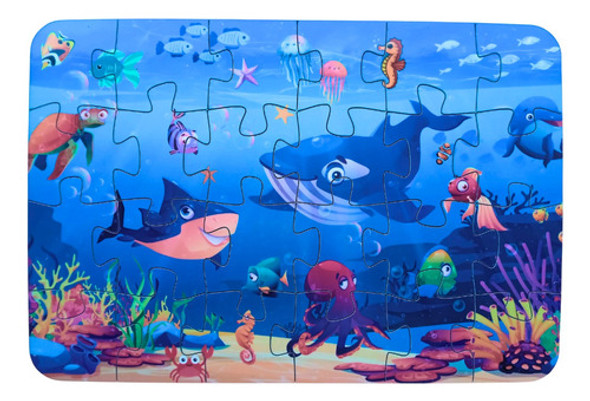 Rompecabezas De Madera 24 Piezas. Medidas: 24x16 Cmt. 0