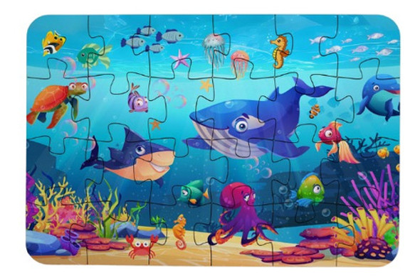 Rompecabezas De Madera 24 Piezas. Medidas: 24x16 Cmt. 1