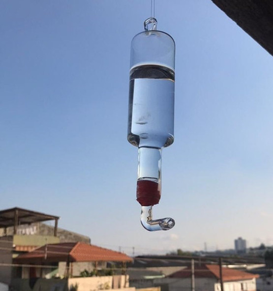 Bebedouro Vidro P/ Pássaros E Beija Flor Ar Livre 1 Bebedouro Vidro P/ Pássaros E Beija Flor Ar Livre 1