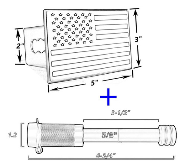 Cubierta De Enganche De Remolque De Metal Con Bandera Estado 1