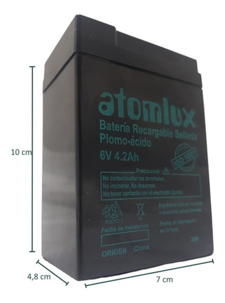 Bateria 6v 4a Atomlux Para Luz De Emergencia Eba 1 Bateria 6v 4a Atomlux Para Luz De Emergencia Eba 1