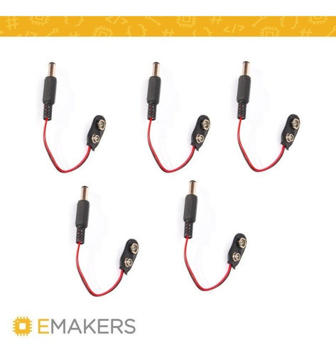 Conector Adap Plug Alimentación Jack 9v X5un Batería Emakers 1